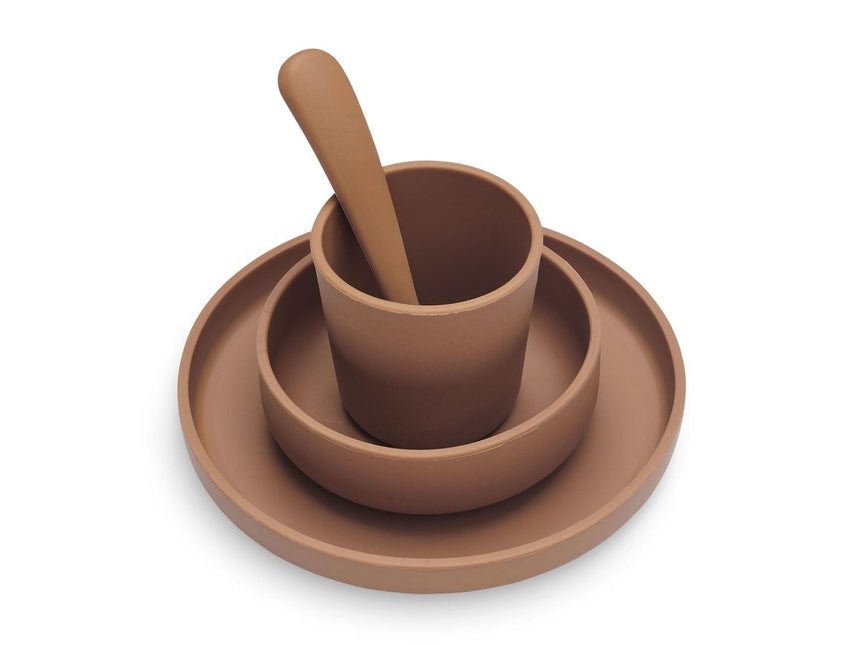 Jollein Kinder Servies Siliconen Caramel - Jollein - Babywinkel - 8717329361034