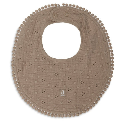 Jollein Slabbetje Bandana Rond Embroidery Biscuit - Jollein - Babywinkel - 8717329366763