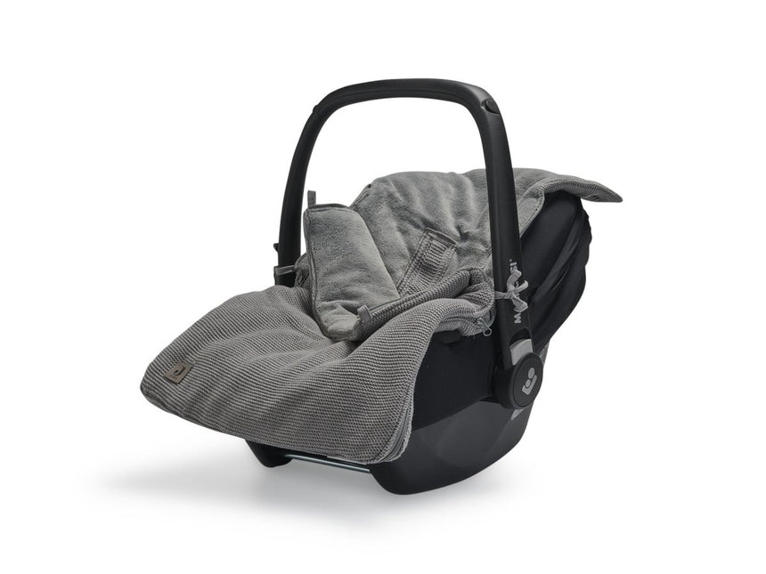 Jollein Voetenzak Autostoel Groep 0+ 3/5 Punts Basic Knit Stone Grey - Jollein - Babywinkel - 8717329355422