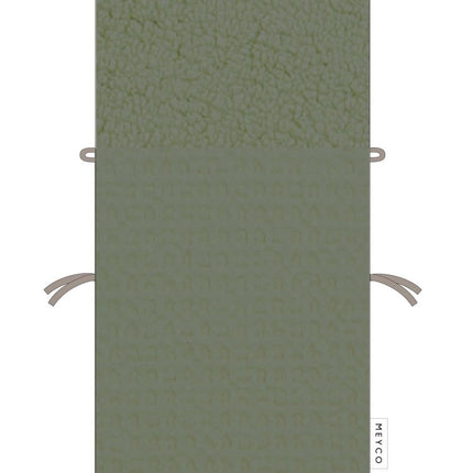 Meyco Voetenzak Wafel Teddy Olive Green 40X82cm - Meyco - Babywinkel - 4054703248814