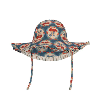 Konges Slojd Gorro de sol Baby Maya Swim Cherry Bow Azul