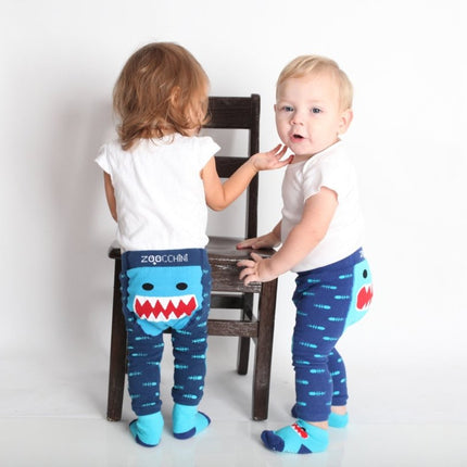 Zoocchini Baby Legging Sherman The Shark Inclusief Sokjes 6/12 Mnd - Zoocchini - Babywinkel - 855409006630